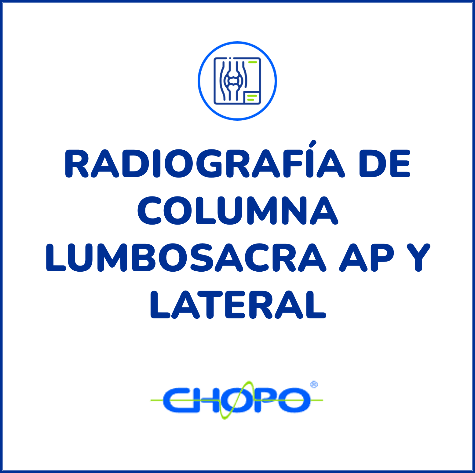 Radiografía de Columna lumbosacra AP y lateral