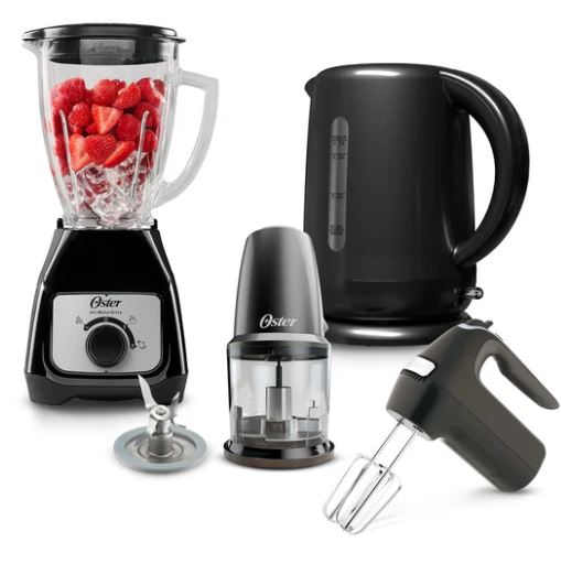Combo Aniversario Oster Licuadora + Hervidor + Batidora + Procesador + Cuchilla