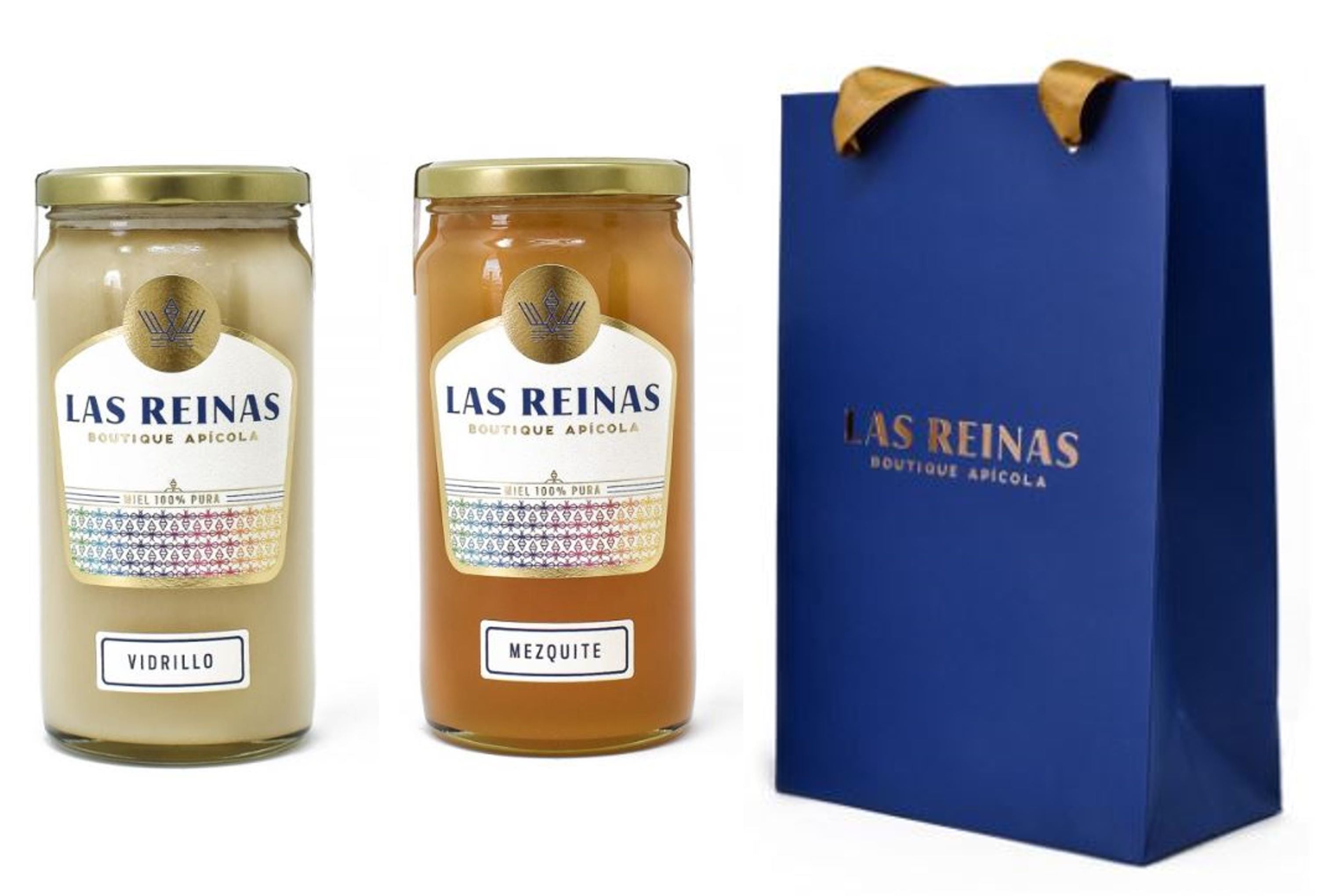 1 Kit de 2 Mieles de 330 gr. (Vidrillo y Mezquite) + bolsa de regalo